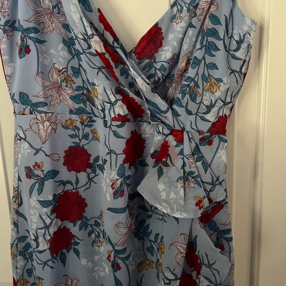 Bardot Floral Mini Dress - Red and Blue - Picture 5 of 7